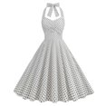 thumbnail image 1 of Pisexur Robes Rétro à Pois pour Femmes Vintage des Années 1950 à Col Licou Cocktail Robe de Soirée Évasée Robe de Bal des Années 50 60 Robes Rockabilly, 1 of 9