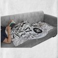 thumbnail image 6 of Saying Soft Flannel Fleece Throw Blanket, Vintage Calligraphy a Laugh is Sunshine in the House with Curlicues Leaves, Cozy Plush for Indoor and Outdoor Use, 70" x 90", Black and White, by Ambesonne, 6 of 6