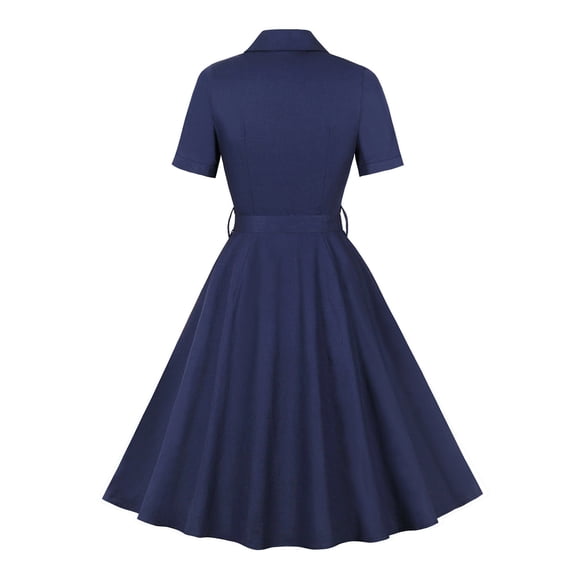 Gnshining Summer Mini Dresses for Women Solid Color Formal Dress V-Neck Wedding Guest Dress Ruffle A-Line Dress Short Sleeve Party Dress Vintage Going Out Dress