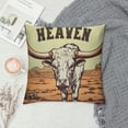 thumbnail image 2 of JEUXUS  Yee Haw Soft Throw Pillow Cover,Cow Skull Cactus Decorative Pillowcase,Western Bull Longhorn Skull Head Yeehaw Farmhouse Decor Decorations for Home Bedroom Sofa Living Room, 2 of 5