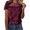 Wine Red, variant on Womens Clothes Kelon Womens Summer Tops Short Sleeve Shirts Crew Neck Velvet Fashion Tunics Trendy Flowy Clothing Vacation Clothes Cruise Outfits, XL