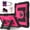 Black+Rose, variant on Rugged Case for iPad iPad Air 13 M4 2026 / M3 2025 / M2 2024, 3-Layer Heavy Duty Protective Silicone + PC Shockproof Multi-Viewing Kickstand Cover with Shoulder Strap, Black+Red