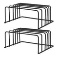 thumbnail image 1 of Organizador de tapas y platos de metal para cocina, soporte para platos, tapas para sartenes, tablas de cortar y bandejas para galletas, divisor para gabinete, 2 unidades, 1 of 6