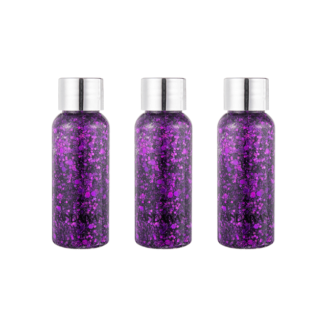 3 Pzs Body Glitter Maquillaje Cabello Cuerpo Brillos Colores