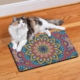 thumbnail image 2 of Pet Feeding Mat Featuring Ethnic Mandala Art Tribal Boho Design, Durable Waterproof Absorbent Non-Slip Dog Food Mat, 2 of 7