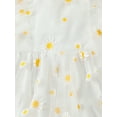 thumbnail image 6 of Caoirhny Baby Girl 2Pcs Summer Outfits, Ruffle Sleeve Daisy Print Romper Mesh Dress with Headband Set, 6 of 8