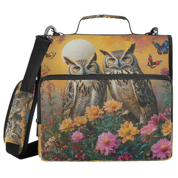 DIXRUYEE Zipper BinderTrapper of keeper Documents Organized Design Whimsical Watchers Printed