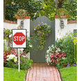 thumbnail image 4 of Caution Safety Sign Stop Sign with Stake 7x8.8inch Aluminum Outdoor Decoration Sign Rustproof Sturdy Aluminum Sign for Outdoor Use Easy Install Set of 1, 4 of 6