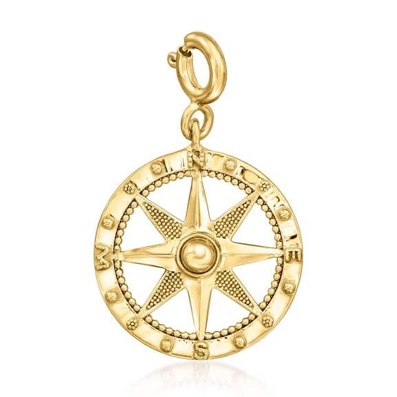 Ross-Simons 18kt Gold Over Sterling Compass Charm, Women's, Adult
