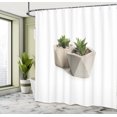 thumbnail image 4 of Ambesonne Green Leaves Shower Curtain, Closeup of Pots Print, 69"Wx70"L, Grey Yellow Dark Taupe, 4 of 4
