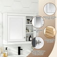 thumbnail image 2 of Pusnapku 29" Medicine Cabinet with Mirror, Modern Bathroom Wall Mounted Cabinet with Adjustable Shelves,Open Storage, Wood over The Toilet Organizer, 2 of 9