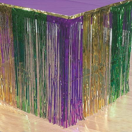 Mardi Gras Metallic Fringe Table Skirt - Party Supplies - 1 Piece