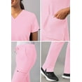 thumbnail image 4 of Adar Addition Go-Basic Scrub Set For Women - Slim V-Neck Scrub Top & Skinny Cargo Scrub Pants - A9200 - Soft Pink - 3X, 4 of 7