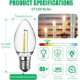 thumbnail image 2 of C7 E12 Led Night Light Bulbs, Replacement Bulbs for Window Candles & Chandeliers, 0.5 Watt Equivalent to 7Watt Incandescent Bulb, Warm White, 6 Pack, 2 of 7