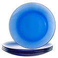 thumbnail image 4 of Borosilicate Glass Dessert Plate Set of 4 Glass Appetizer Plates 9.25" (23.5 cm), Blue, 4 of 11