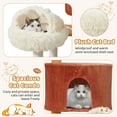 thumbnail image 3 of EROMMY 74" Cat Tree Tower with Football Design, Cozy Cat Cave Bed for Indoor Cats, Cat Condos with Sisal Scratching Post, Perches, Hammock and Pompoms, 3 of 7