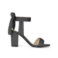 thumbnail image 3 of BLISSFUL STEP Women's Sandals Ankle Tie Back Open Toe Block Heels Grey 12, 3 of 8