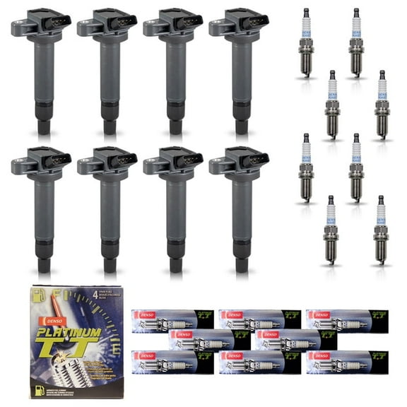 Set of 8 ISA Ignition Coils and 8 Denso Spark Plugs Compatible with 1998-2007 Lexus LX470 Base 4.7L V6 2000-2009 Toyota Tundra 4.7L Naturally Aspirated Replacement for UF230