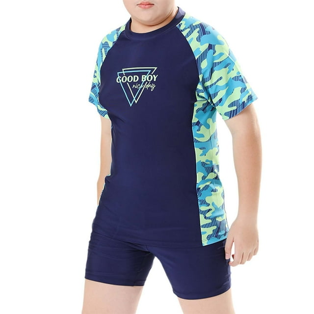 Afdoent Boys Summer Swimsuit Boys Split Swimwear Set For Kids Plus Size Swim Trunks For Teens Comfortable Swimming Suit For Pool And Hot Springs For 170