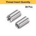thumbnail image 3 of Uxcell 20pcs Thread Repair Inserts M8 x 1.25 Male to M6 x 1 Female Thread 15mm Long Stainless Steel Reducing Nuts Metric Self Tapping Sleeves, 3 of 7