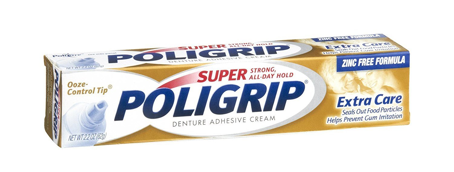 Poligrip Super Extra Dental Care Adhesive All Day Mold Zinc Free, 2.2