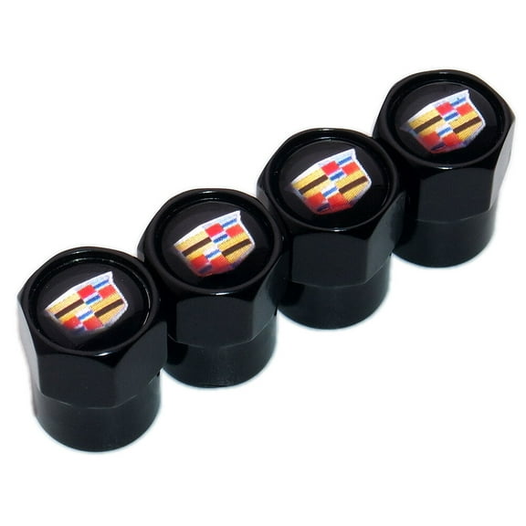 Hex New Cadillac Logo Emblem Car Suv Wheels Tire Air Valve Caps Stem Dust Cover
