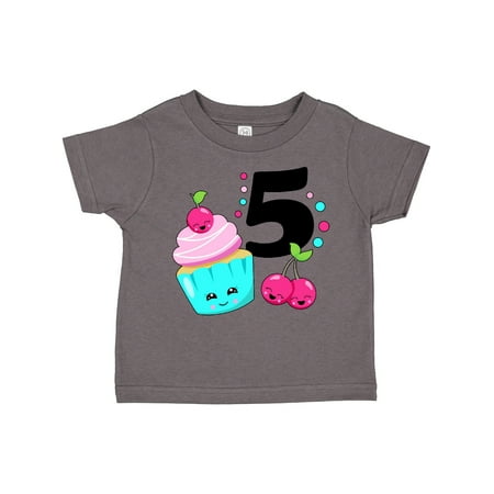 

Inktastic Happy Cupcake Fifth Birthday Gift Toddler Boy or Toddler Girl T-Shirt