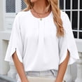 thumbnail image 2 of Tops for Women Trendy Going Out Summer Tops With Short Sleeves White Tshirts Shirts Plus Size Blouses Short Sleeve Button Down, 2 of 6