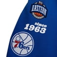 thumbnail image 4 of Men's Mitchell & Ness Royal Philadelphia 76ers Team Origins Fleece Shorts, 4 of 5