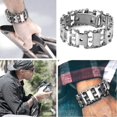 thumbnail image 5 of (Negro) Pulsera de plata multiherramientas de supervivencia para hombres, pulsera multifunción de acero inoxidable 29 en 1 Pulsera multiherramientas para exteriores Pulsera de banda de rodadura port, 5 of 5