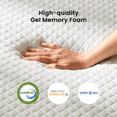thumbnail image 5 of 3 Inch Gel Memory Foam Mattress Topper, Twin, Cooling Mattress Pad with Removable Bamboo Cover, Pressure Relief, Hypoallergenic, CertiPUR-US Certified, 5 of 11