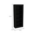 thumbnail image 3 of FM FURNITURE Melbourne Bookcase with Five Shelves Engineered Wood Black, 3 of 9