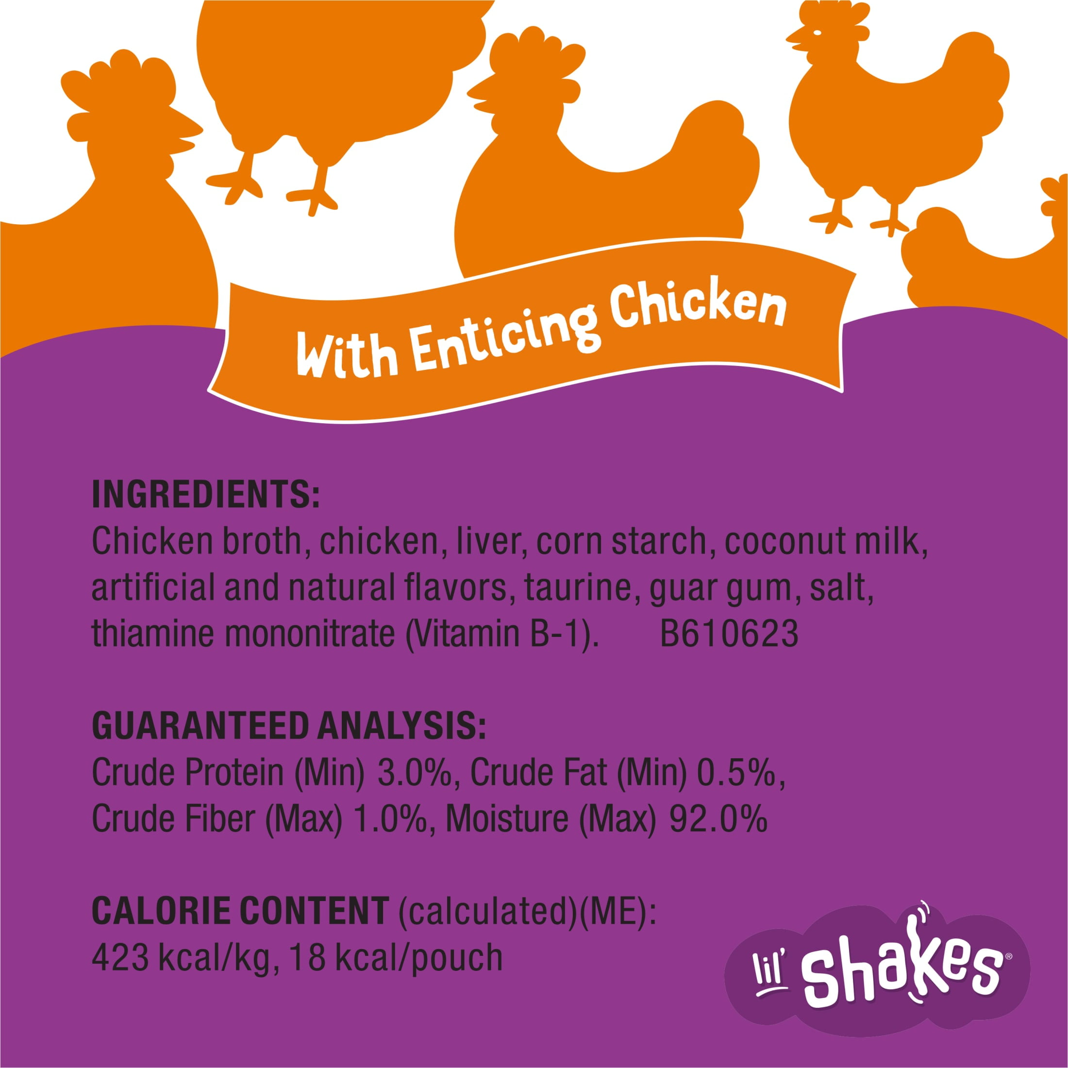 (12 pack) Purina Friskies Pureed Cat Food Toppers, Lil’ Shakes with Enticing Chicken Lickable Cat Treats, 1.55 oz Pouch