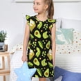 thumbnail image 4 of Fotbe Avocado Toast Vestido de Dormir para Niñas de 3 a 10 Años, Mangas Cortas, Estilo Princesa, Pijama Camisón con Mangas Voladas-Large, 4 of 6