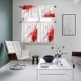 thumbnail image 4 of Marble Red Kitchen Curtains Sets for Windows 24 Inch Length, Gold White Modern Gradient Ocean Wavy Ripple Rod Pocket Window Treatments Tier Curtains and Valances Set for Bedroom/Bathroom, 4 of 8