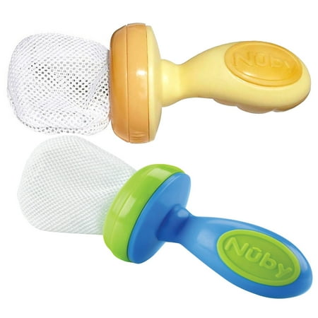 Nuby Nibbler Mesh Feeder 2 Pack Blue Yellow Walmart Com