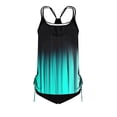 thumbnail image 5 of Tankini Swimsuits for Women Two Piece Bathing Suits Tie-Dye Tops with Shorts Summer Athletic Swimwear - Womens Loose Swimsuit Adjustable Straps T-Back Top & Shorts Suit Black L, 5 of 6