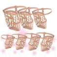 thumbnail image 4 of Juego de 7 bozales de plástico para perro con correa ajustable de piel sintética, cubrebocas antimordeduras, color albaricoque., 4 of 7