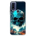 thumbnail image 1 of MUNDAZE Motorola Moto G Pure Blue Apocalypse Cyberpunk Skull Feather Double Layer Phone Case Cover, 1 of 5