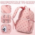 thumbnail image 5 of 3PCS Corduroy Backpack with Lunch Box & Pencil Pouch, Lightweight Laptop Bag Travel Daypack, Black Floral, 5 of 7