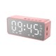 thumbnail image 3 of Superficie del espejo 3-en-1 Reloj de alarma grande Mostrar Bluetooth Compatible con Bluetooth Reducción de ruido Altavoz Tiempo real Temperatura Meter Relojes Tipo 1 Rosa seitruly HA011424-02, 3 of 6