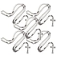 thumbnail image 1 of Collares Católicos Rosarios VentDepot 5Pzas 30cm 5.3x3.1cm Cruz Cuentas 10mm Madera Blanco, 1 of 2