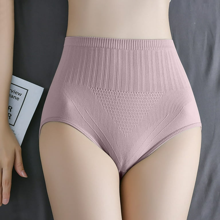 eczipvz Cotton Underwear for Women Underwear High Waist Briefs Cotton  Bottom Fork Honeycomb Carry Belly In Purple,M