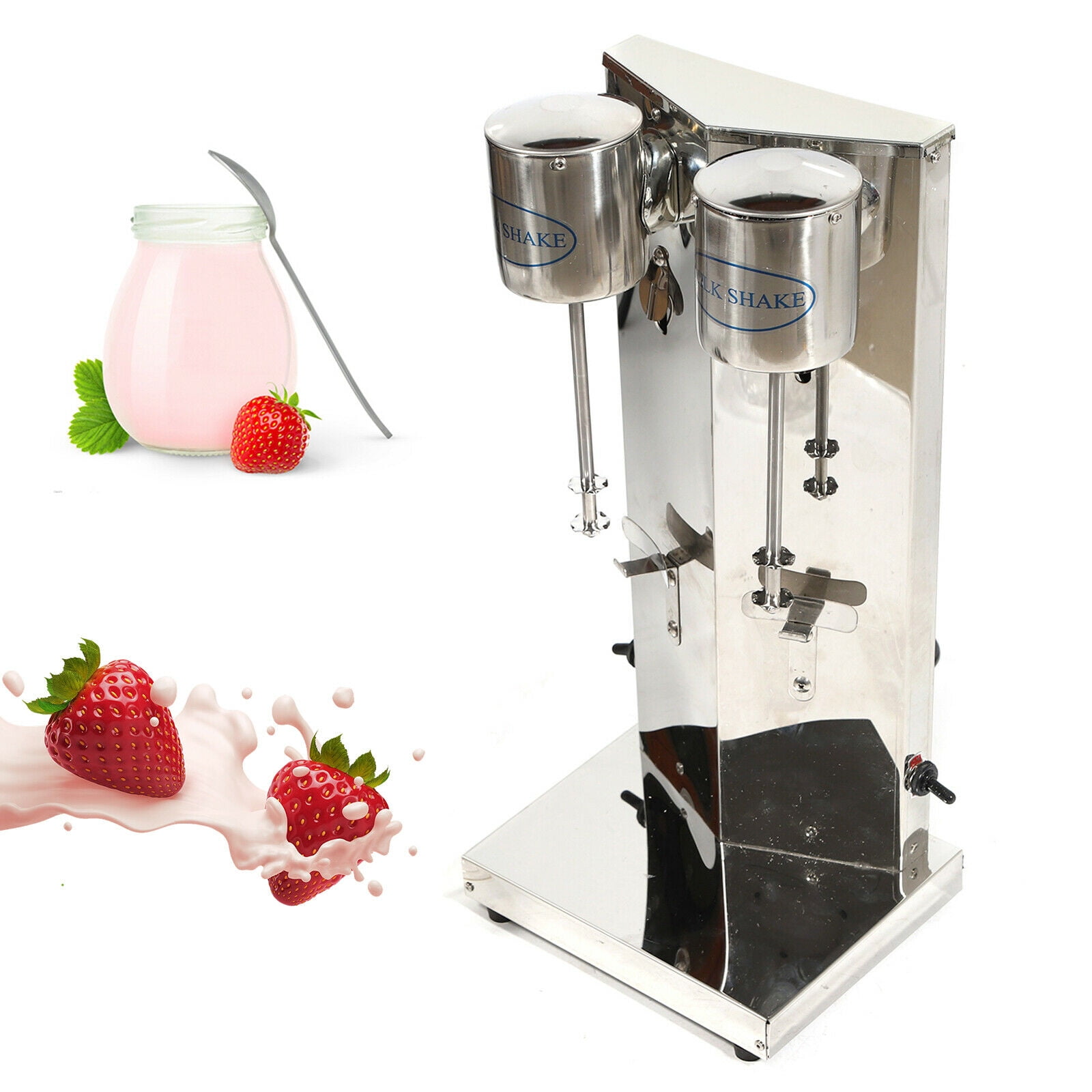 Miumaeov 110V Stainless Steel Milk Shake Machine, Milkshake Drink Mixer  Machine, for Commercial and Home Use (Double Head) 