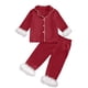 thumbnail image 3 of Odeerbi 2-14 Años Niñas Pluma Pijamas Entallado Solapa Manga Larga Camisa Pantalones Conjunto de Ropa de Dormir Impresa Suave Dos Piezas de Pijama, 3 of 4