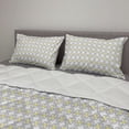 thumbnail image 2 of Grey and Yellow Comforter & Sham Bedding Set, Retro Geometric Vintage Design Star Shapes with Dots, 3 pcs Duvet Set Microfiber Filling Quilt, 5 Sizes, Pale Yellow Warm Taupe, by Ambesonne, 2 of 4
