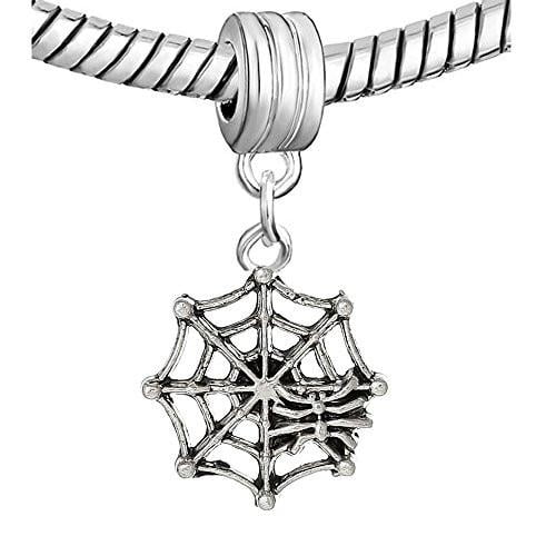 Halloween Spooky Spider Web Bead Compatible for Most European Snake Chain Bracelet