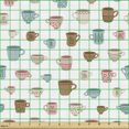 thumbnail image 2 of Ambesonne Tea Party Fabric by the Yard Upholstery, Coffee Mugs Vintage Style, 3 Yards, Multicolor, 2 of 5