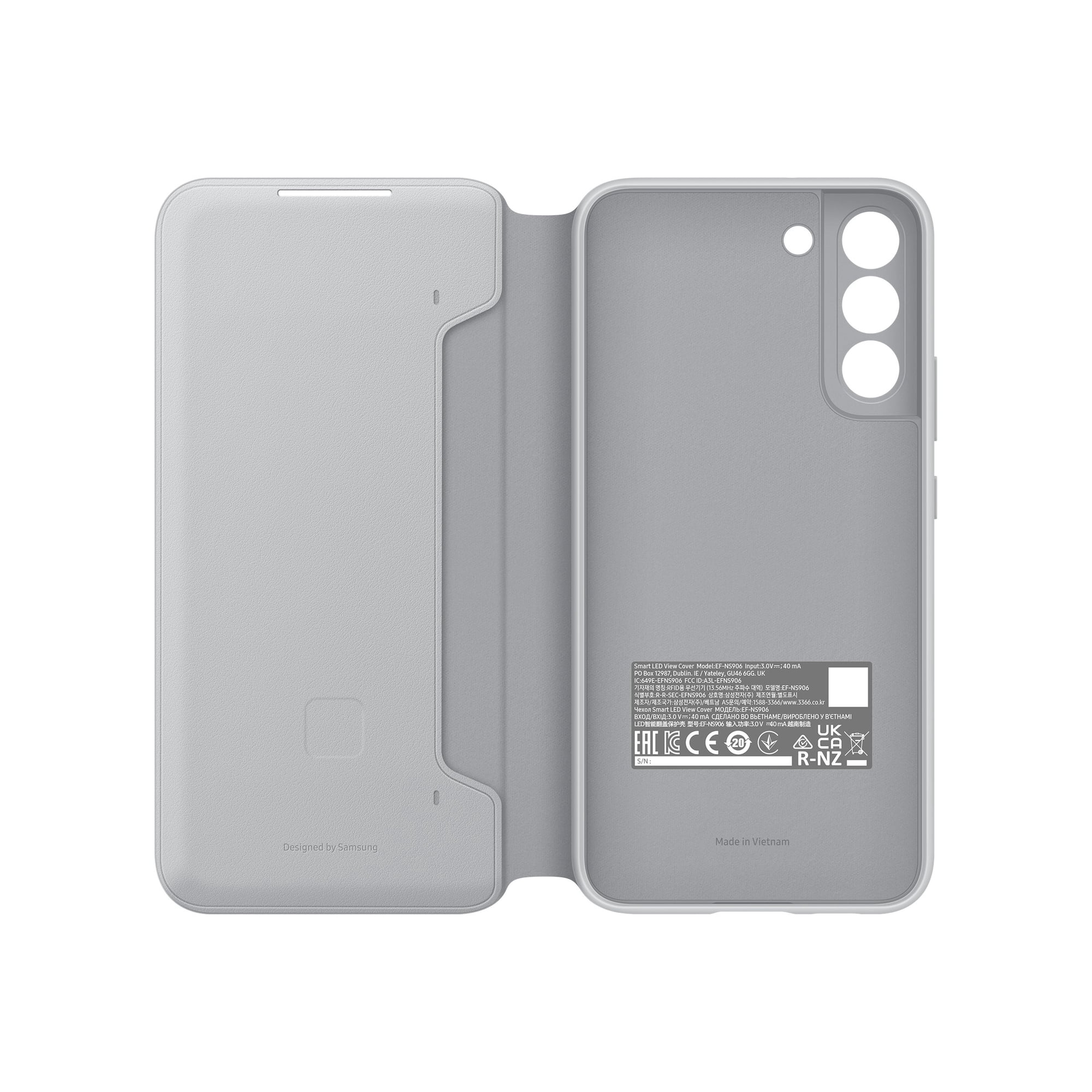 Samsung Galaxy S22+ LED View Cover, White (EF-NS906PJEWMT)