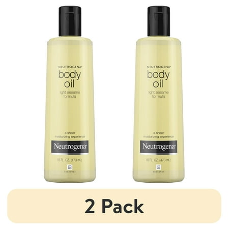 (2 pack) Neutrogena Body Oil For Dry Skin, Light Sesame Formula, 16 fl. oz